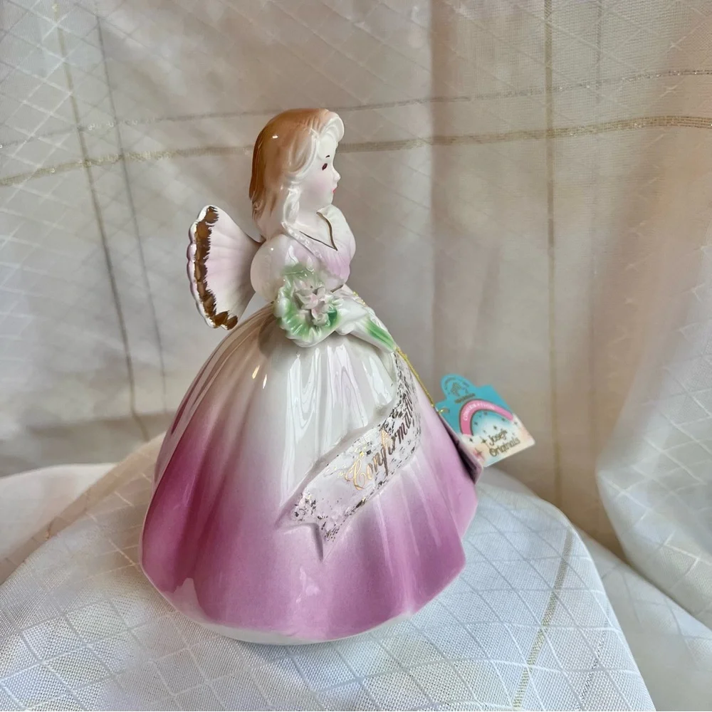 VTG Josef Originals Pink Confirmation Angel Ceramic Figurine by Applause